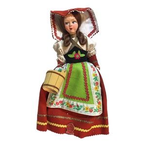 Vintage Magis Roma Doll Wood Water Bucket Made In Italy 8 inches